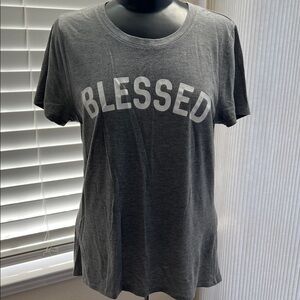 Blessed Graphic Tee - Charcoal Gray Women’s T-Shirt